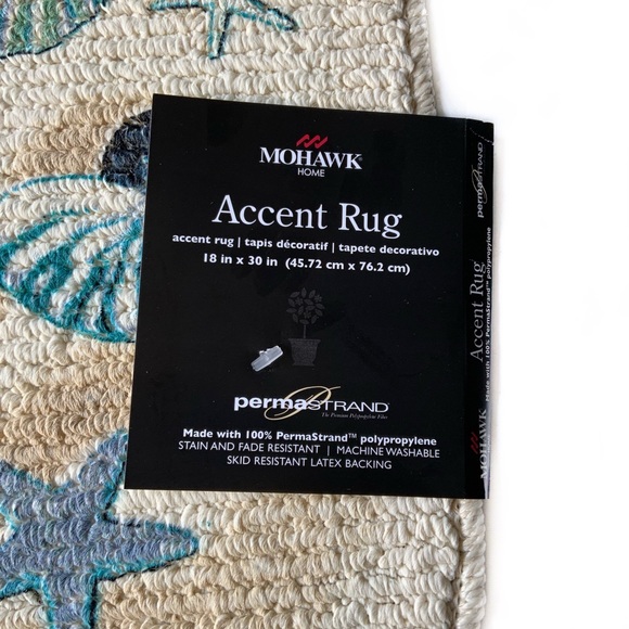 Mohawk Beach Coastal Nautical Shells Accent Rug 18” x 30” - Picture 6 of 8